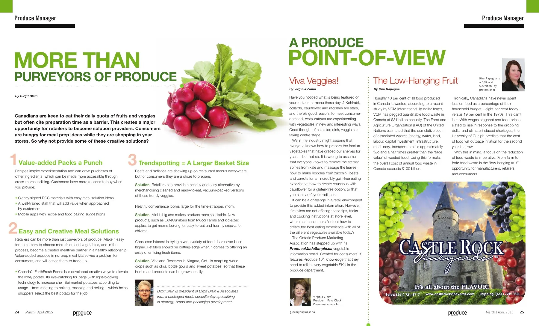 Two produce features, More Than Purveyors of Produce and A Produce Point-of-View.